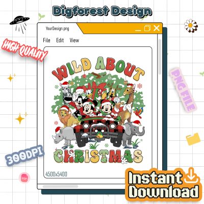 Disney Mickey & Friends Wild About Christmas Shirt - Disneyland Christmas Sweatshirt, Magic Kingdom Holiday Shirt