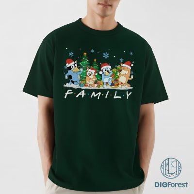 Bluey and Bingo Family Christmas Shirt - Merry Christmas 2025 Sweatshirt, Blue Dog Family Holiday Design
