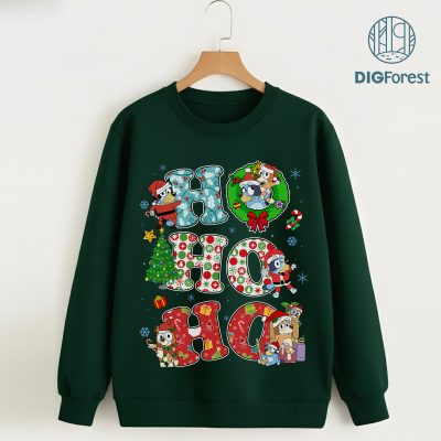 Bluey and Bingo Family Merry Christmas 2025 Shirt - Bluey Ho Ho Ho Sweatshirt, Bluey Family Christmas Shirt