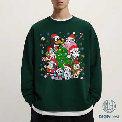 Bluey Christmas Tree PNG - Kids Holiday PNG, Bluey Christmas PNG, Cute Xmas PNG