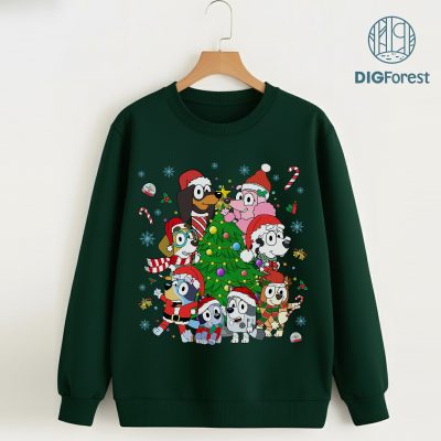 Bluey Christmas Tree PNG - Kids Holiday PNG, Bluey Christmas PNG, Cute Xmas PNG