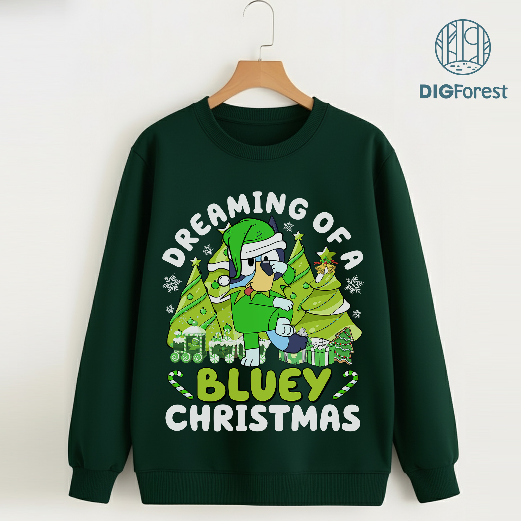 Dreaming of a Bluey Christmas Shirt - Bluey Merry Christmas 2025 Sweatshirt, Blue Dog Xmas Shirt Dreaming of a Bluey Christmas Shirt - Bluey Merry Christmas 2025 Sweatshirt, Blue Dog Xmas Shirt