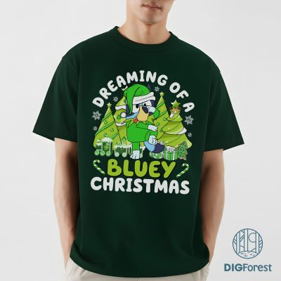 Dreaming of a Bluey Christmas Shirt - Bluey Merry Christmas 2025 Sweatshirt, Blue Dog Xmas Shirt Dreaming of a Bluey Christmas Shirt - Bluey Merry Christmas 2025 Sweatshirt, Blue Dog Xmas Shirt