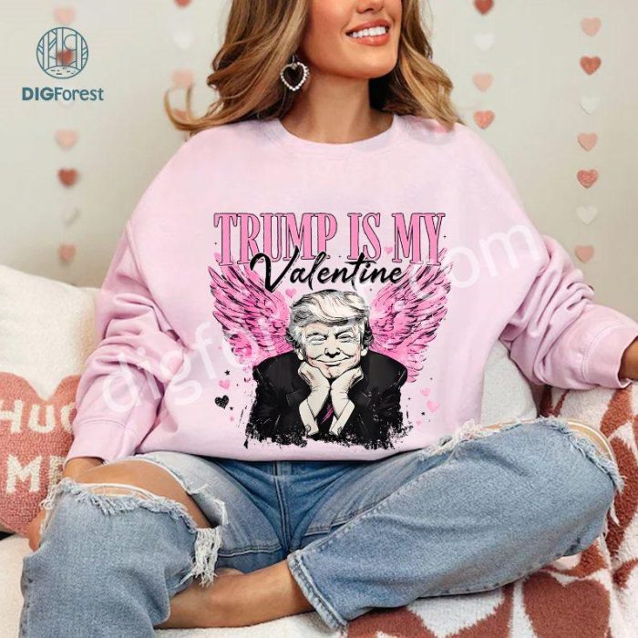 Retro Trump Is My Valentine Long Sleeve T-Shirt | Funny Trump Valentine's Day Shirt | Valentine Gift for Him or Her | 2024 Trump Valentine Shirt