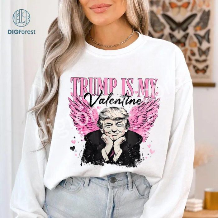 Retro Trump Is My Valentine Long Sleeve T-Shirt | Funny Trump Valentine's Day Shirt | Valentine Gift for Him or Her | 2024 Trump Valentine Shirt