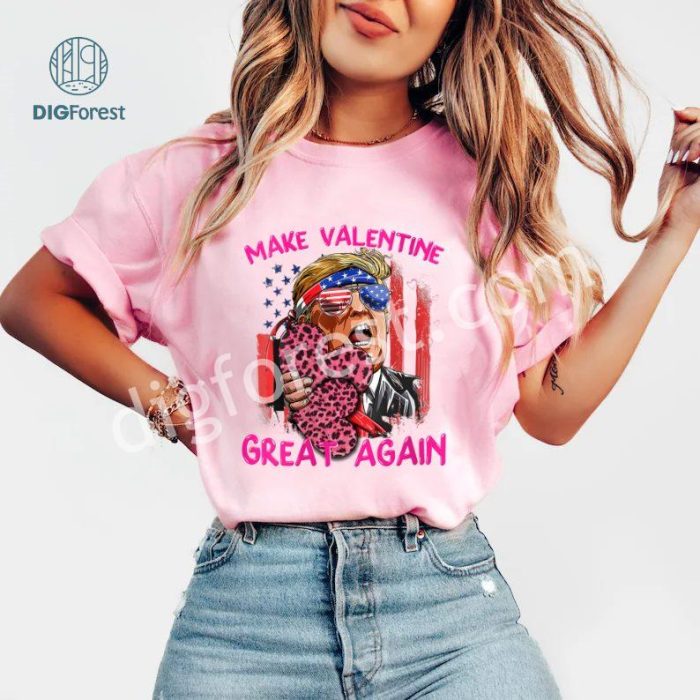 Womens Funny Trump The Comeback Valentine T-Shirt | Make Valentine’s Day Great Again V-Neck | Trump Valentine’s Day Gift Shirt