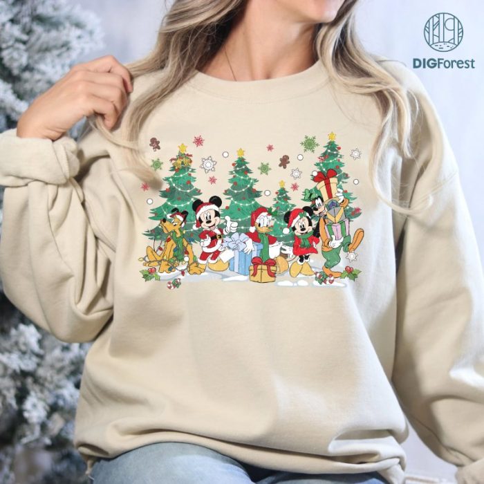 Vintage Mickey and Friends Christmas Tree Shirt | Disney Christmas Tee | Mickey's Very Merry Xmas Holiday Gift