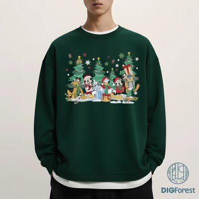 Vintage Mickey and Friends Christmas Tree Shirt - Disney Holiday Sweatshirt, Mickey’s Very Merry Xmas Gift Shirt