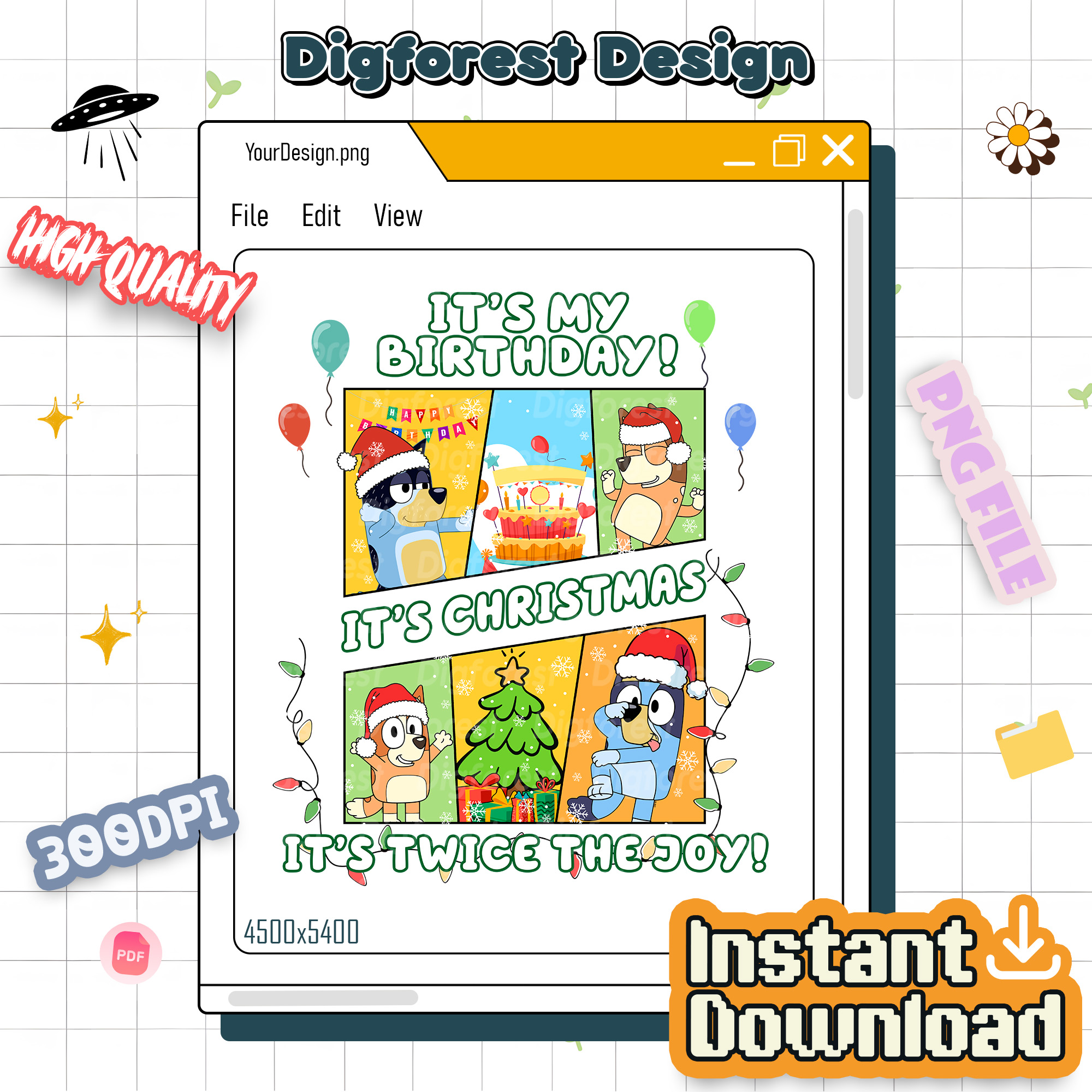 Bluey Christmas Party Shirt - Bluey Family Holiday Sweatshirt, Bluey Birthday Shirt, It’s My Birthday Christmas Tee Bluey Christmas Party Shirt - Bluey Family Holiday Sweatshirt, Bluey Birthday Shirt, It’s My Birthday Christmas Tee