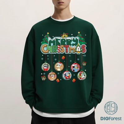 Bluey Family Christmas Ball Shirt - Bluey and Bingo Holiday Sweatshirt, Matching Family Christmas Shirt