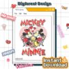 Disney Mickey & Minnie Hearts PNG – Valentine Couple Art, Romantic Love Design, Disneyland Gift Digital Download