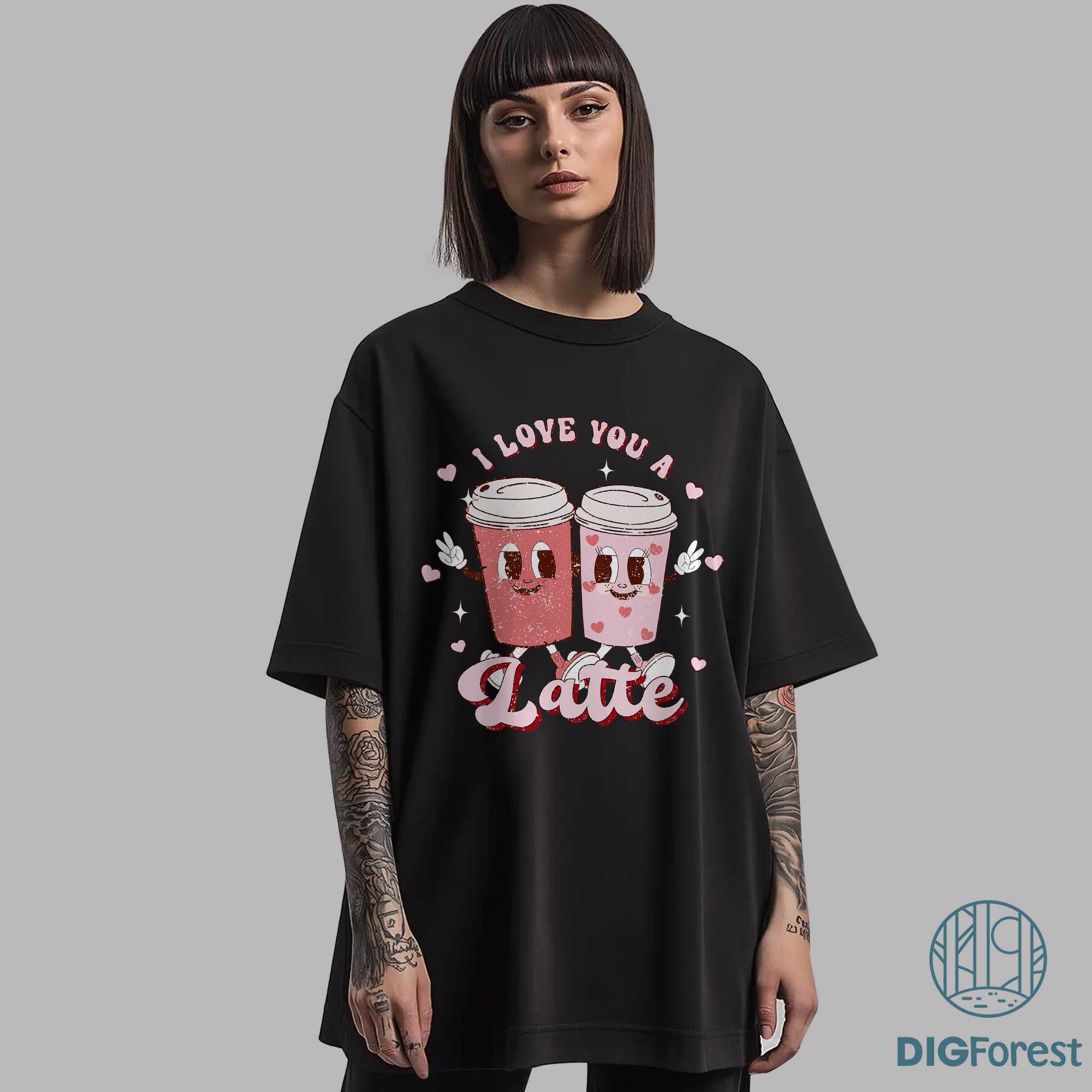 Latte Valentine PNG – Retro Coffee Lover Design, Donut Love Hearts Art, Women’s Valentine Gift Digital Download Latte Valentine PNG – Retro Coffee Lover Design, Donut Love Hearts Art, Women’s Valentine Gift Digital Download