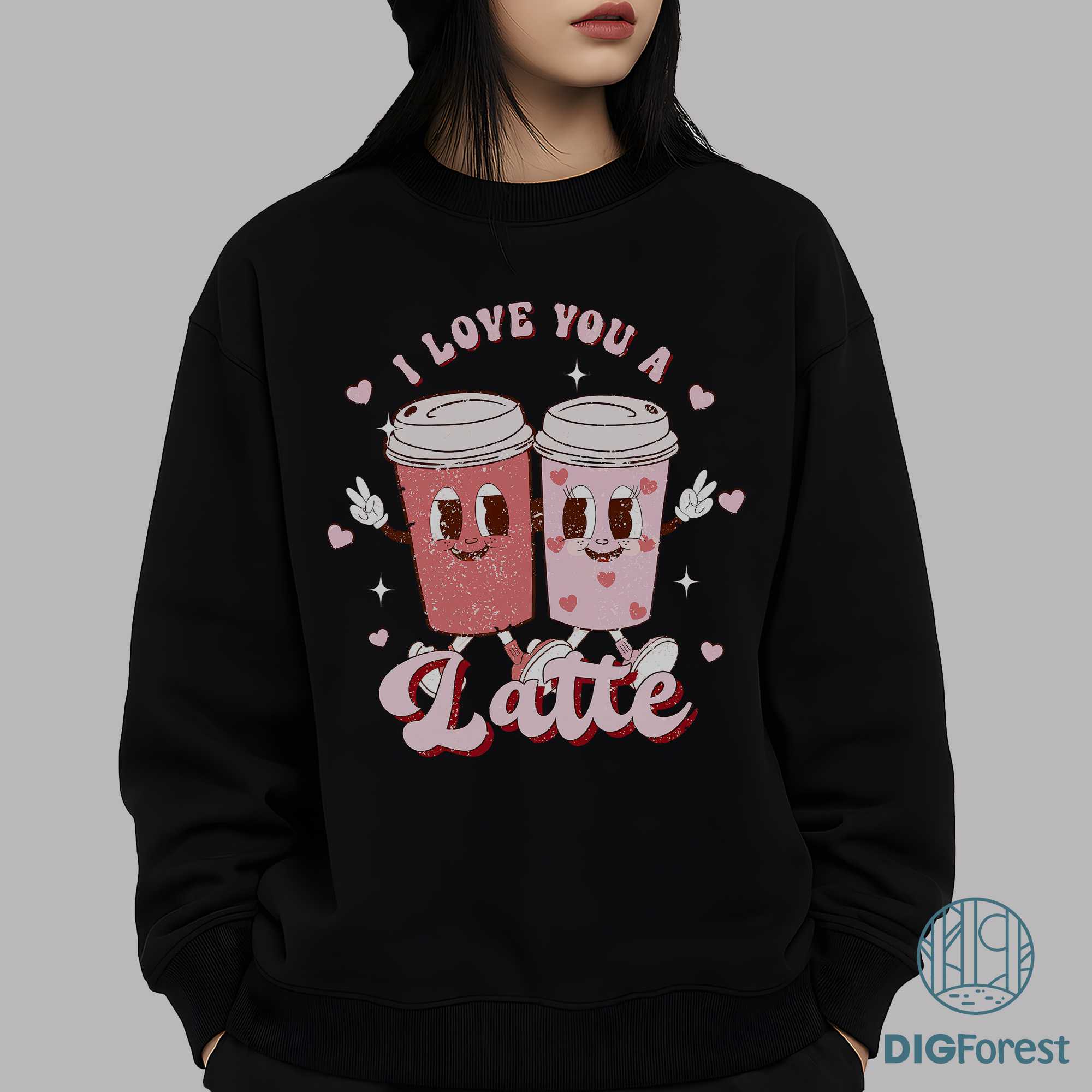 Latte Valentine PNG – Retro Coffee Lover Design, Donut Love Hearts Art, Women’s Valentine Gift Digital Download Latte Valentine PNG – Retro Coffee Lover Design, Donut Love Hearts Art, Women’s Valentine Gift Digital Download