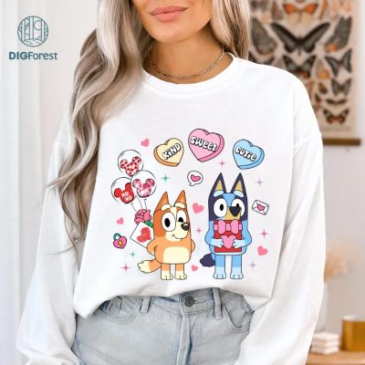 Bluey Valentine Shirt | Bluey Love Day Tee | Bluey and Bingo Valentine's Day Shirt | Kids Valentine's Outfit | Bluey Family Matching Valentine Shirt Bluey Valentine Shirt | Bluey Love Day Tee | Bluey and Bingo Valentine's Day Shirt | Kids Valentine's Outfit | Bluey Family Matching Valentine Shirt