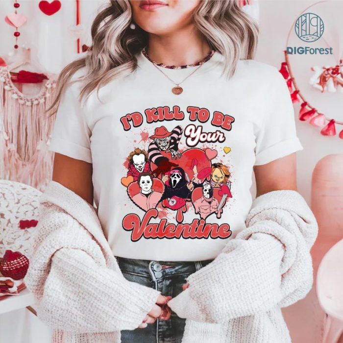 Kill To Be Your Valentine Shirt | Creepy Valentine Horror Characters Tee | Horror Valentine's Day Gift | Scary Love Shirt | Horror Fan Gift