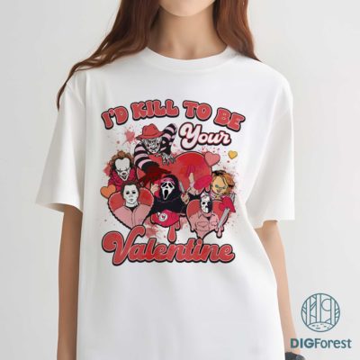 Kill To Be Your Valentine PNG – Creepy Horror Love Design, Scary Valentine Characters Art, Dark Romance Digital Download