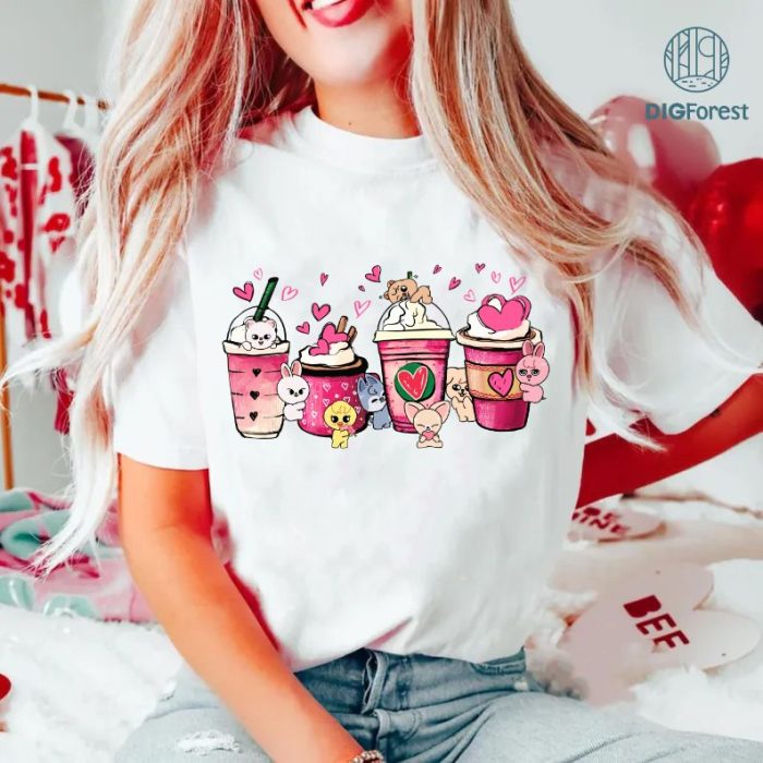 Stray Kids Kpop Valentine Latte Shirt | SKZ Valentine’s Day Tee | Kpop Love Shirt | Stray Kids Latte Art Design | Valentine Gift for Kpop Fans