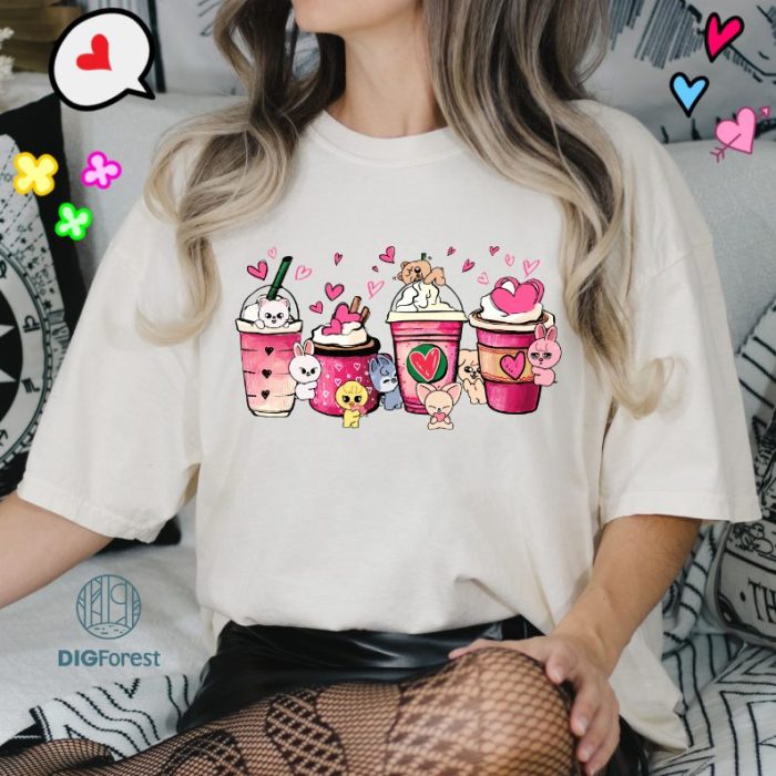 Stray Kids Kpop Valentine Latte Shirt | SKZ Valentine’s Day Tee | Kpop Love Shirt | Stray Kids Latte Art Design | Valentine Gift for Kpop Fans