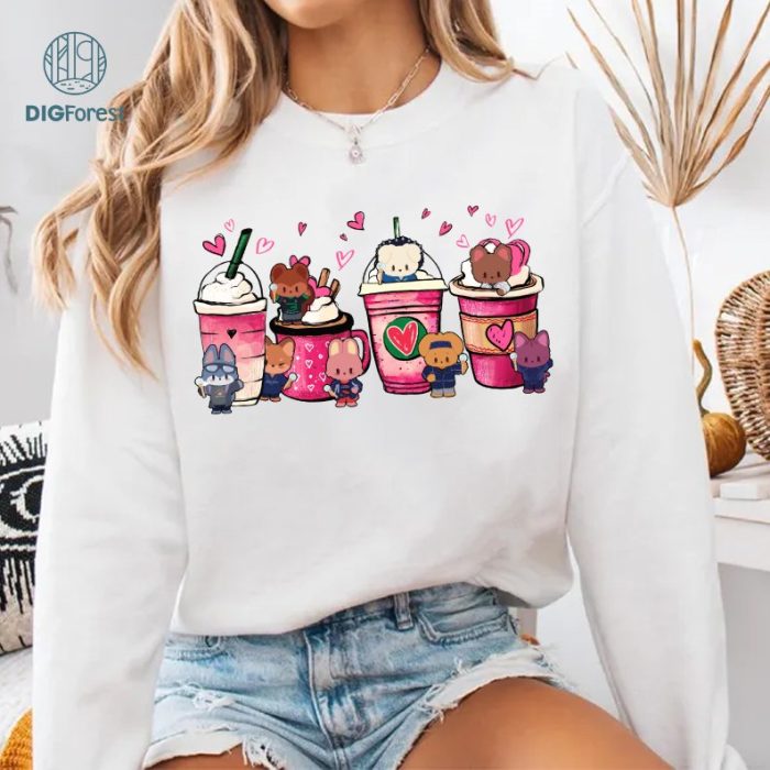 Ateez Kpop Valentine Latte Shirt | Kpop Fan Valentine's Day Gift | Ateez Inspired Love Tee | Cute Latte Heart Design | Kpop Couple Matching Shirt