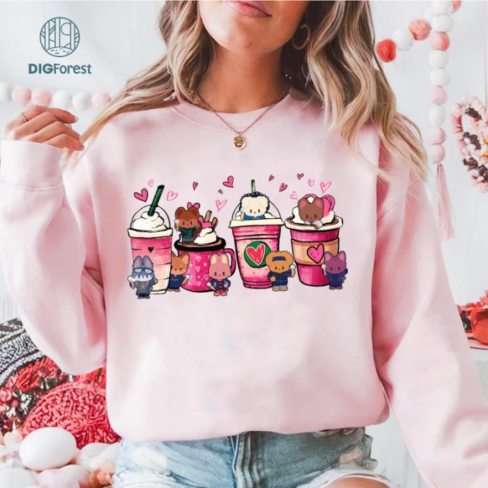 Ateez Kpop Valentine Latte Shirt | Kpop Fan Valentine's Day Gift | Ateez Inspired Love Tee | Cute Latte Heart Design | Kpop Couple Matching Shirt