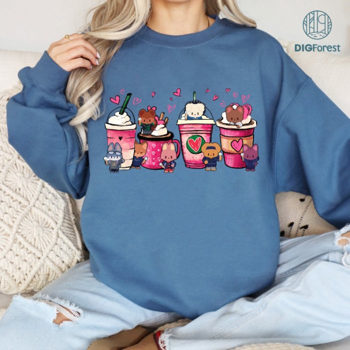 Ateez Kpop Valentine Latte Shirt | Kpop Fan Valentine's Day Gift | Ateez Inspired Love Tee | Cute Latte Heart Design | Kpop Couple Matching Shirt