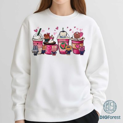 Ateez Kpop Valentine Latte PNG – Cute Coffee Heart Love Design, Fan Gift Digital Download