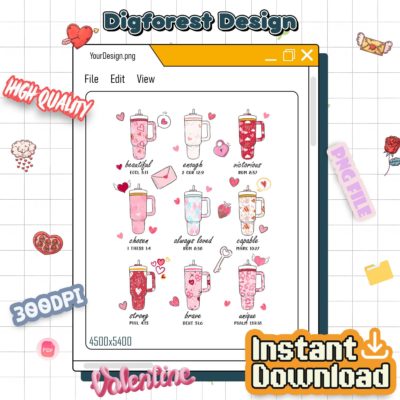 Retro Obsessive Cup Disorder PNG – Funny Coffee Lover Valentine Design, Vintage Humor Art, Caffeine Gift Digital Download