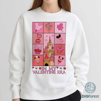 Disney Vintage Valentine Era PNG – Mickey Minnie Castle Heart Balloons Art, WDW Disneyland Love Digital Download