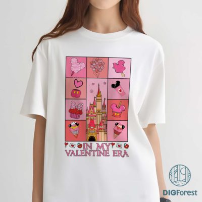 Disney Vintage Valentine Era PNG – Mickey Minnie Castle Heart Balloons Art, WDW Disneyland Love Digital Download