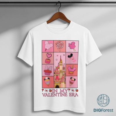 Disney Vintage Valentine Era PNG – Mickey Minnie Castle Heart Balloons Art, WDW Disneyland Love Digital Download