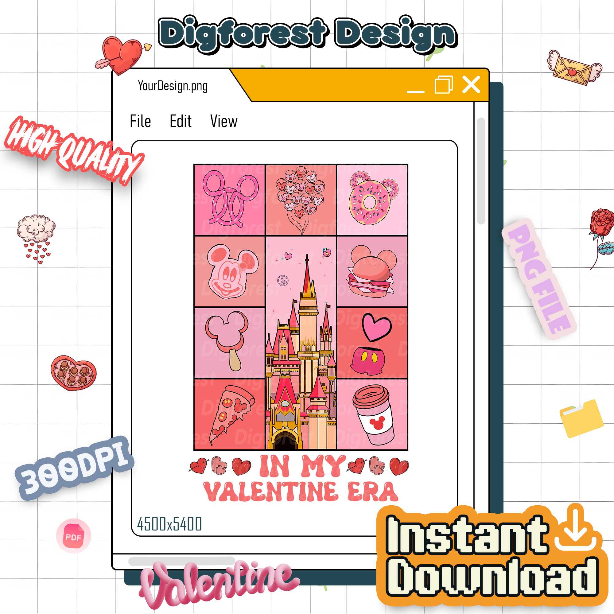 Vintage Disney In My Valentine Era PNG – Romantic Love Theme Art, Couple Matching Design, Valentine Digital Download Vintage Disney In My Valentine Era PNG – Romantic Love Theme Art, Couple Matching Design, Valentine Digital Download