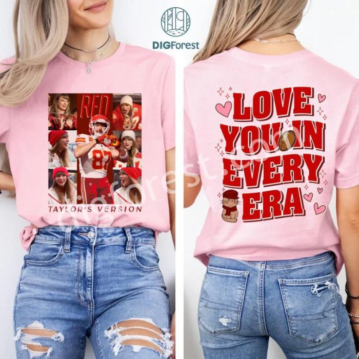 Taylor Swift & Travis Kelce Valentine's Day Shirt | Love You in Every Era Tee | Swiftie Valentine's Gift | Romantic Era Couple Shirt