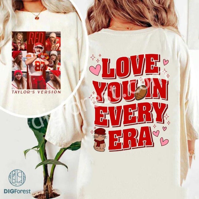 Taylor Swift & Travis Kelce Valentine's Day Shirt | Love You in Every Era Tee | Swiftie Valentine's Gift | Romantic Era Couple Shirt