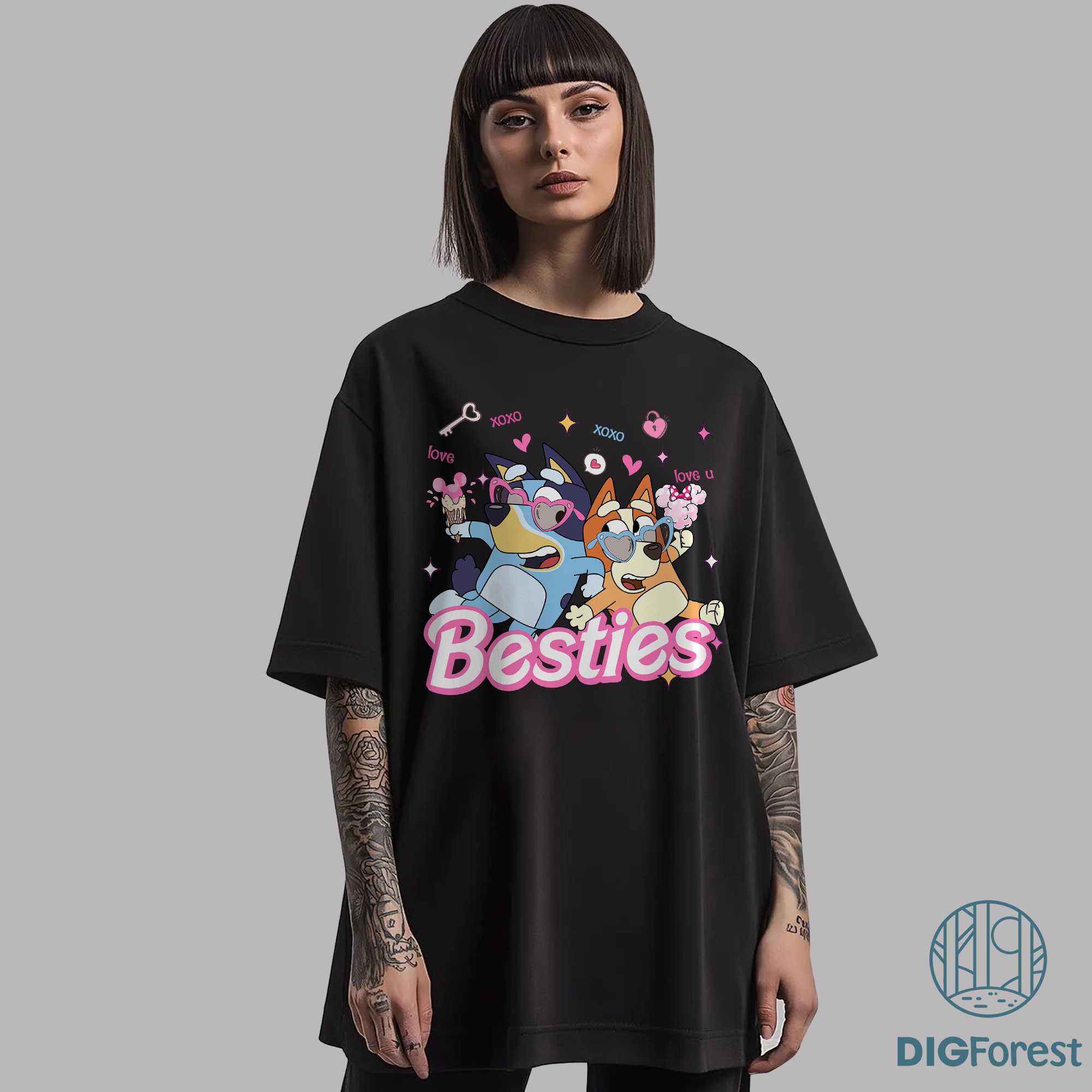 Bluey & Bingo Besties Valentine PNG – Blue Dog Best Friends Love Art, Kids Matching Design, Digital Download Bluey & Bingo Besties Valentine PNG – Blue Dog Best Friends Love Art, Kids Matching Design, Digital Download