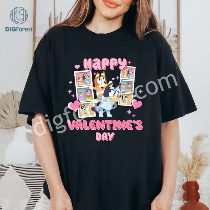 Bluey Dog and Bingo Couple Shirt | Bluey Valentine's Day Shirt | Be Mine Valentine | Happy Bluey Valentine Gift Shirt | Bluey Love Shirt