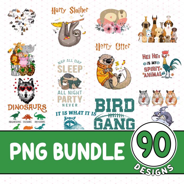 300 DPI Adorable Animal Digital Bundle for Designer