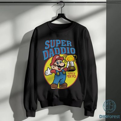 Retro Super Daddio Since 1970 Shirt – Vintage Super Mario Father's Day Shirt, Super Daddio Tee for Dad, New Dad Gift