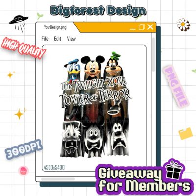Vintage Tower Of Terror Mickey PNG - Disney Rides PNG, Twilight Zone PNG, Hollywood Studios PNG