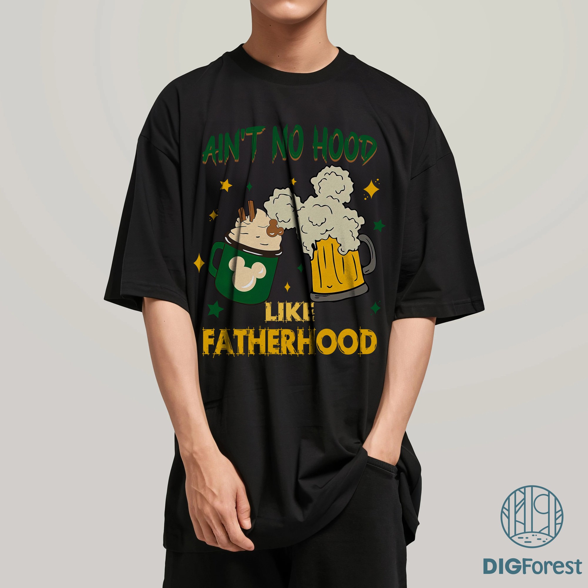 Ain’t No Hood Like Fatherhood Shirt – Disney Mickey Dad Shirt, Disneyland Father’s Day Gift, Funny Dad Life Tee