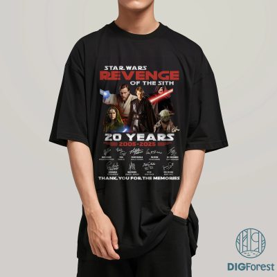 Vintage Revenge of the Sith 20th Anniversary Shirt | Anakin Skywalker Darth Vader PNG | Star Wars Episode III Jedi T-Shirt