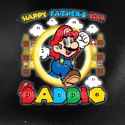 Happy Father’s Day Super Daddio Shirt – Retro Mario Game Dad Shirt, Since 1985 Gaming Tee, New Dad Gift, Super Mario Family Shirt
