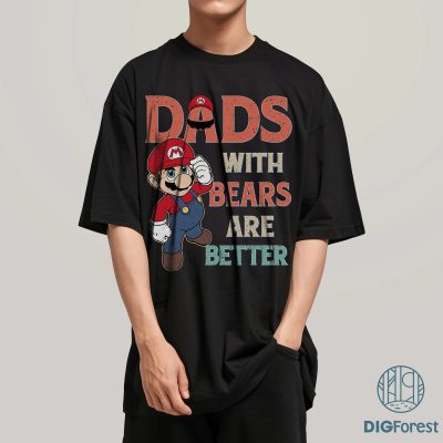 SuperMario Dads With Beards Are Better Shirt – Super Daddio Father's Day Gift From Daughter, Son or Wife