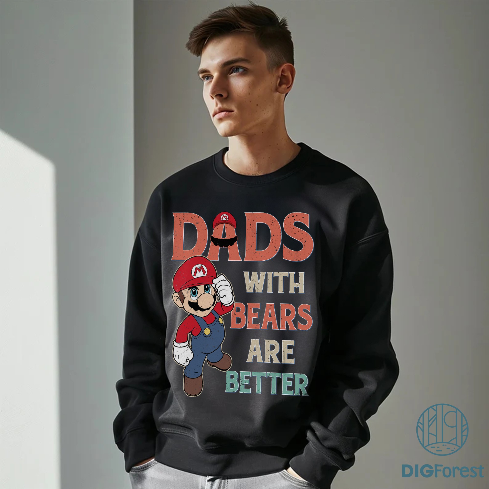 SuperMario Dads With Beards Are Better Shirt – Super Daddio Father's Day Gift From Daughter, Son or Wife SuperMario Dads With Beards Are Better Shirt – Super Daddio Father's Day Gift From Daughter, Son or Wife