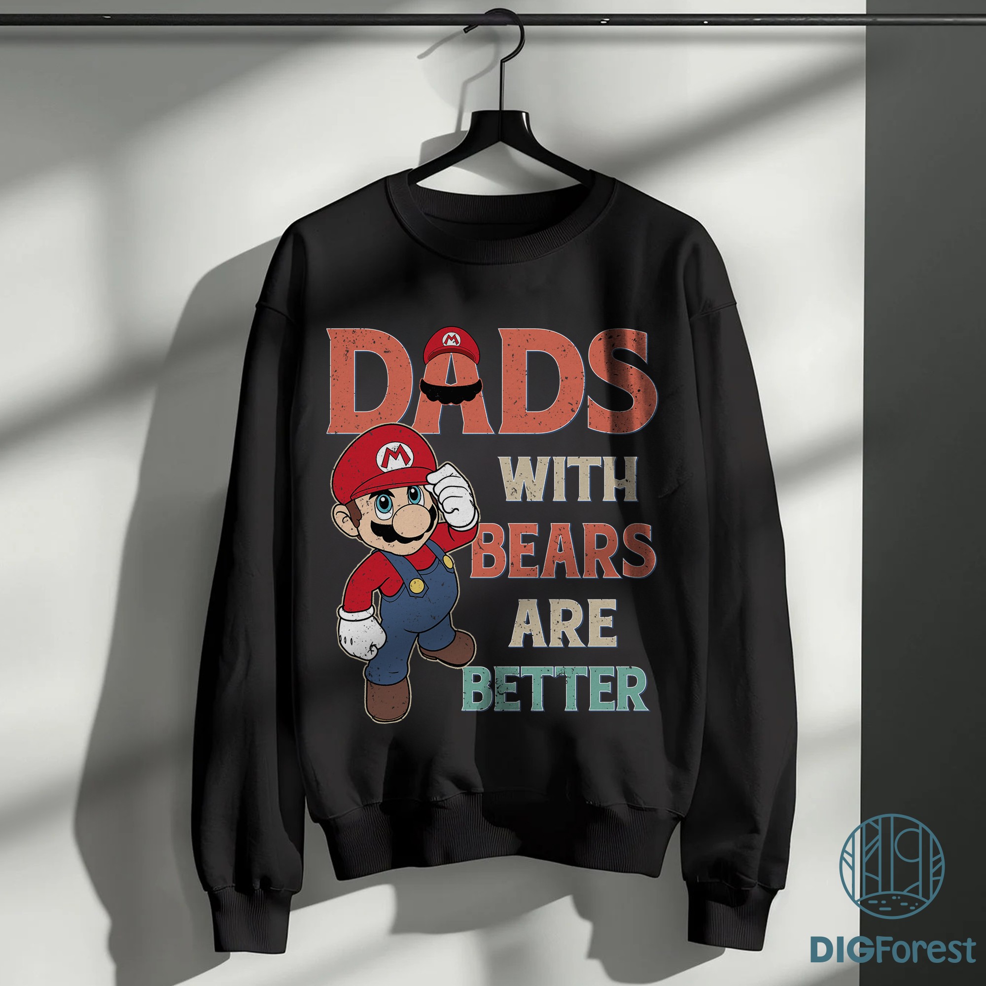 SuperMario Dads With Beards Are Better Shirt – Super Daddio Father's Day Gift From Daughter, Son or Wife SuperMario Dads With Beards Are Better Shirt – Super Daddio Father's Day Gift From Daughter, Son or Wife