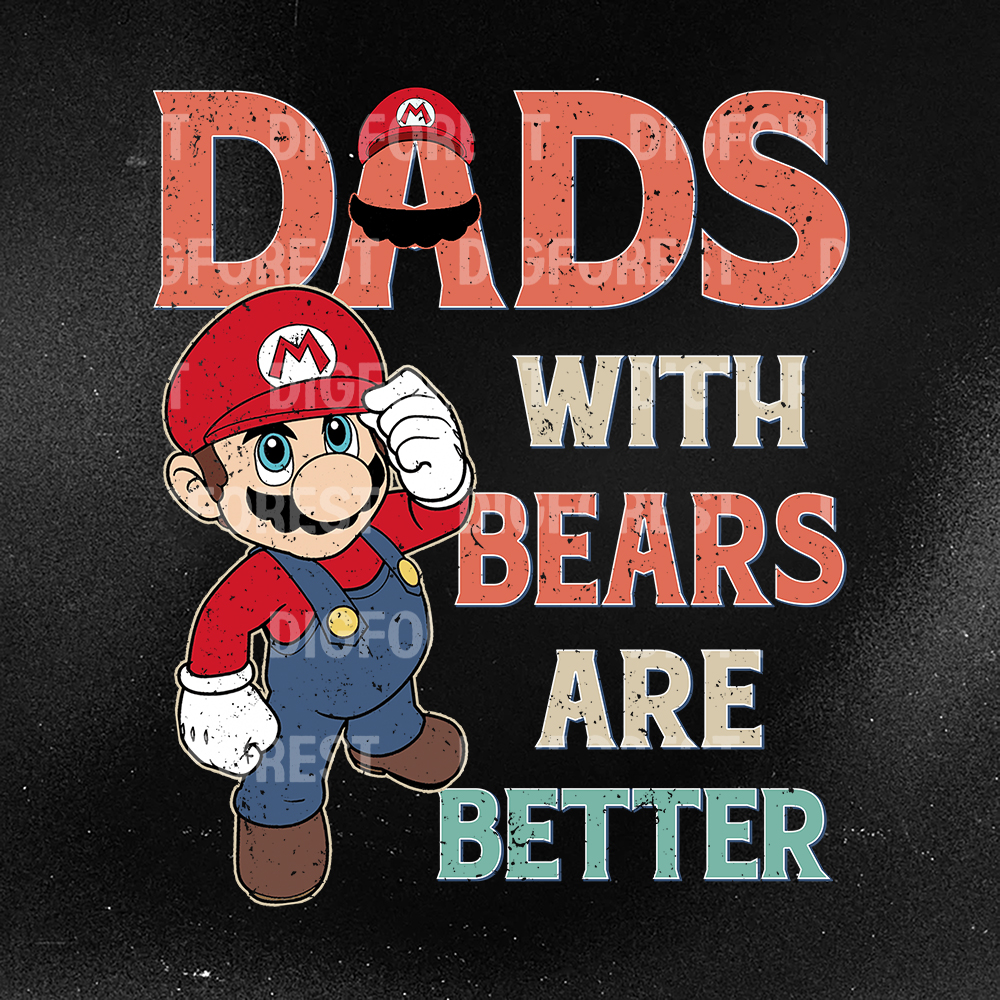 SuperMario Dads With Beards Are Better Shirt – Super Daddio Father's Day Gift From Daughter, Son or Wife SuperMario Dads With Beards Are Better Shirt – Super Daddio Father's Day Gift From Daughter, Son or Wife