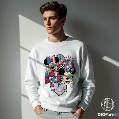 Disney Mickey Minnie 4th of July Shirt – Retro America Lightning Bolt Independence Day Cut File for Cricut & Silhouette