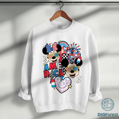 Disney Mickey Minnie 4th of July Shirt – Retro America Lightning Bolt Independence Day Cut File for Cricut & Silhouette