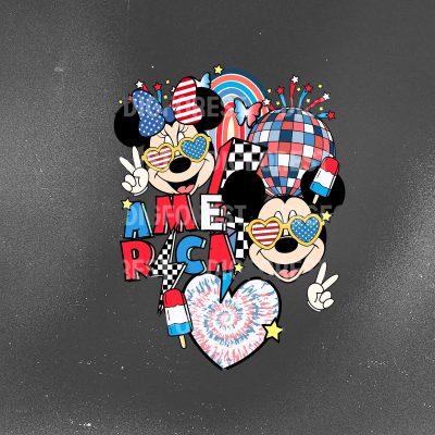 Disney Mickey Minnie 4th of July Shirt – Retro America Lightning Bolt Independence Day Cut File for Cricut & Silhouette