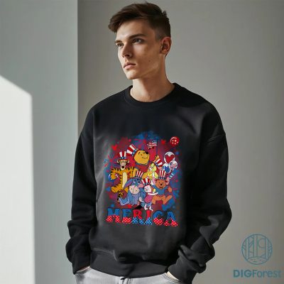 4th Of July, mickey patriotic, Patriotic shirt, Pooh Png, Memorial Day, Fourth Of July Png, Happy 4th Of July, Red White And Blue, Funny Merica Png, Fourth Of July Shirt, disneyland shirt, winnie the pooh, Pooh Bear tee