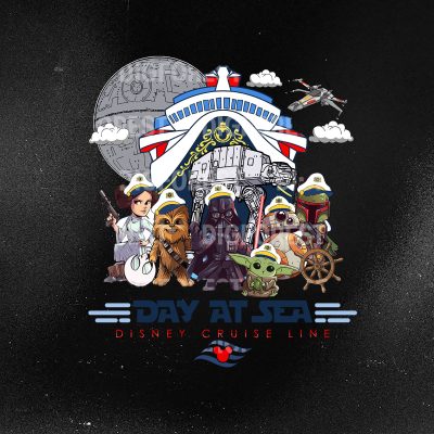 Disneyland Caribbean Cruise StarWars Day At Sea 2025 Shirt, Darth Vader Stormtrooper R2D2 Chewbacca Shirt, Starwars Family Cruise Vacation Shirt